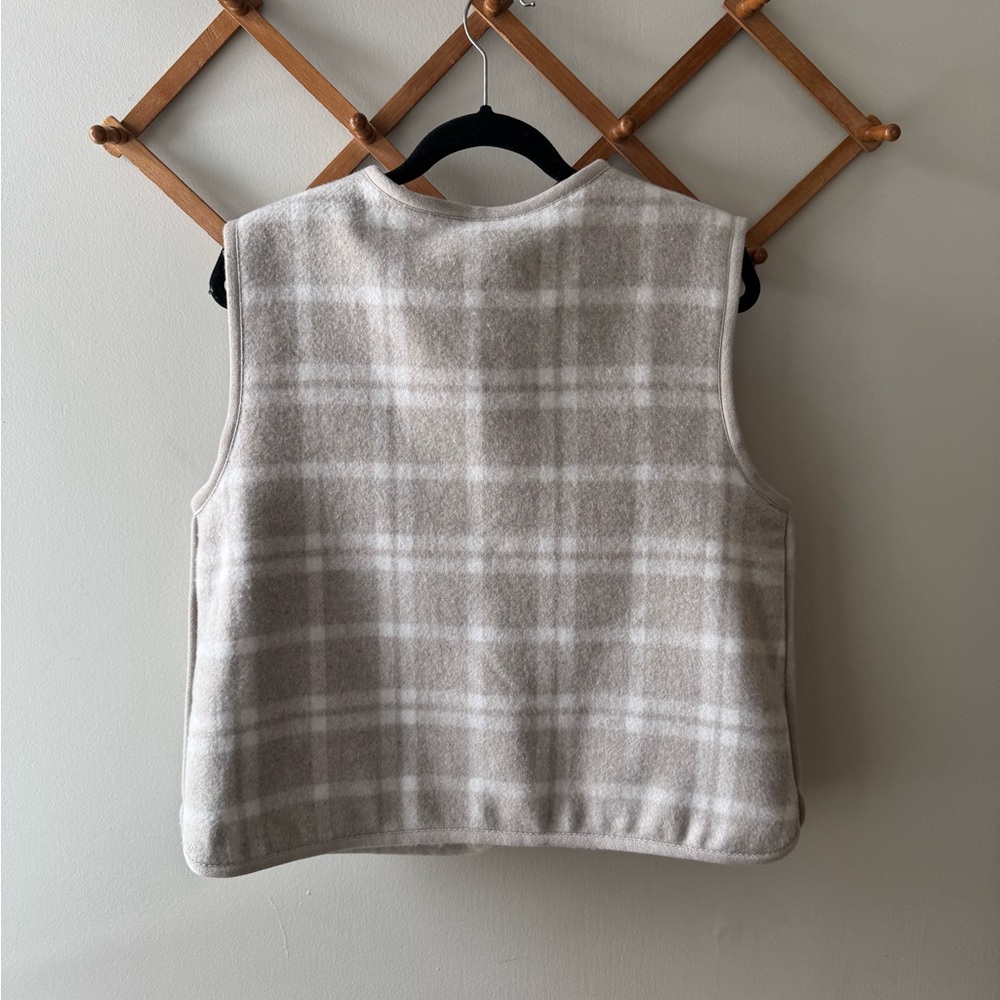 Beige Ecru Checks Jacket Vest - Picture 4 of 5
